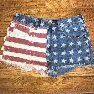 High Rise American Flag Shorts from PacSun